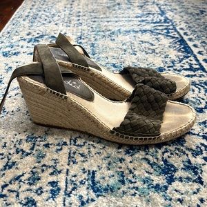 Splendid Green Wedge Espadrille Sandals - Size 10